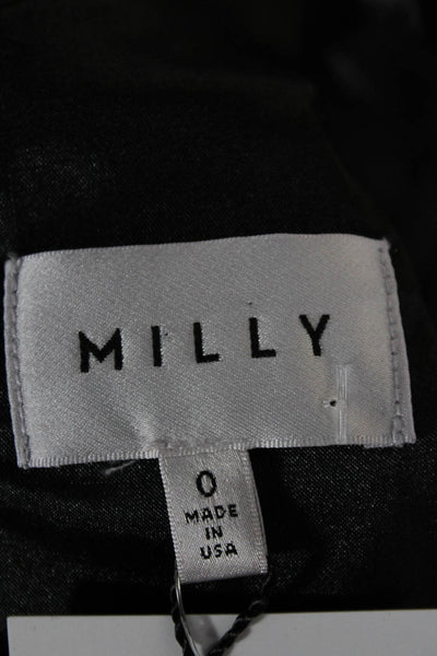 Milly Women Sheath Black Square Neck Sleeveless Short Zip Dress Size 0