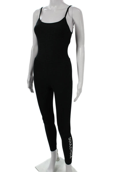 Beyond Yoga Womens Sleeveless Scoop Neck Unitard Black Polyester Size XS