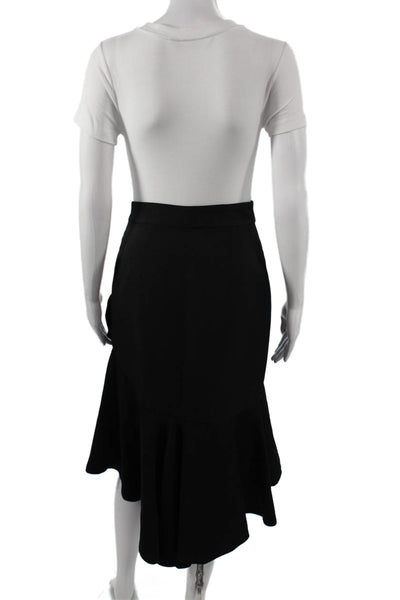 PatBO Womens Black Flare Skirt Knee Length Polyester Zip Size 2