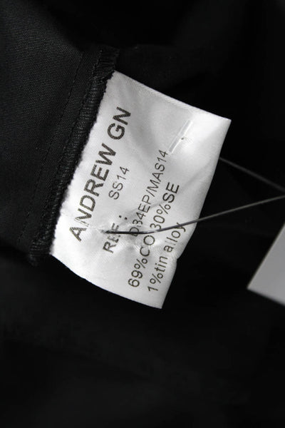 Andrew Gn Women Black Shirt Dress Cotton Geometric Size 36