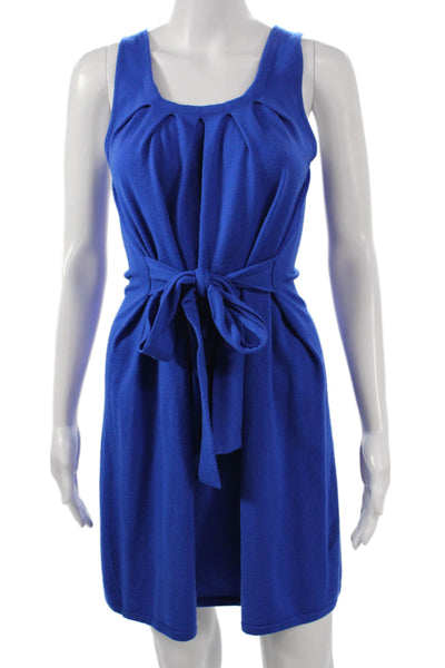 Theory Women Sweater Dress Blue Merino Wool Sleeveless Scoop Neck Short Size S