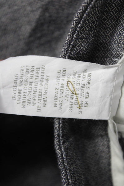 Theory Womens Dress Pants Gray Linen Geometric Zip Spring Size 4