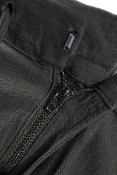 Frame Women Cropped Pants Green Cotton Drawstring Inseam 22 Size S