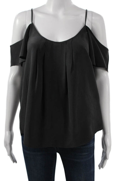 Joie Womens Black Silk Scoop Neck Camisole Sleeveless Size M