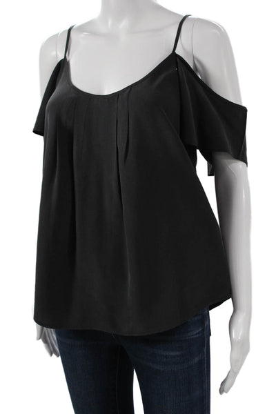 Joie Womens Black Silk Scoop Neck Camisole Sleeveless Size M