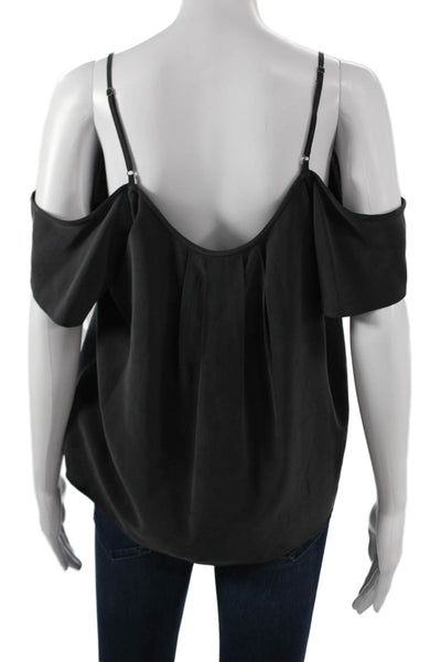 Joie Womens Black Silk Scoop Neck Camisole Sleeveless Size M
