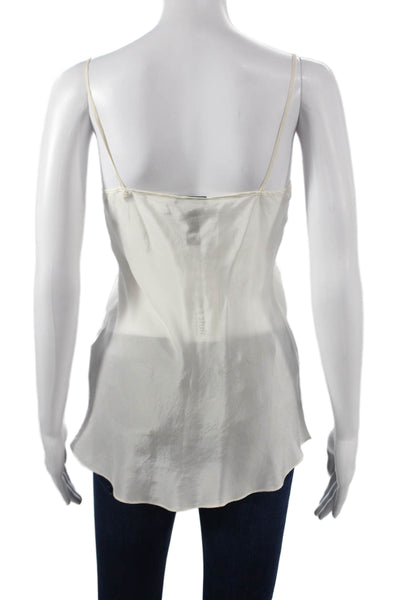 DKNY Women Silk V-Neck Spaghetti Strap Camisole White Pullover Size 4