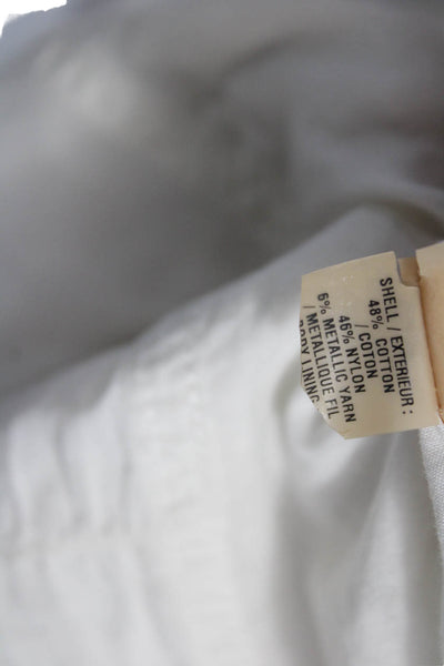 Elie Tahari Women Ivory Cotton 3/4 Sleeve Button Blazer Size M