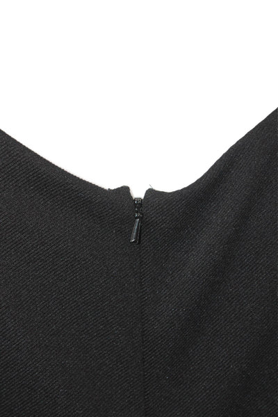 Badgley Mischka Womens Pencil Dress Black Cowl Neck 3/4 Sleeve Midi Size L