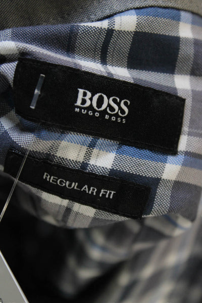 Boss Hugo Boss Men's Long Sleeves Button Down Plaid Shirt Size 2XL