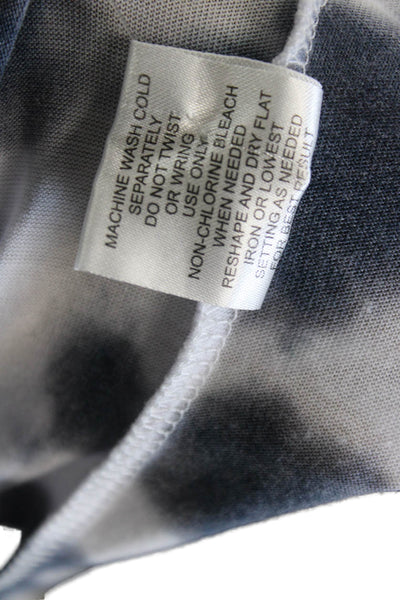 six/fifty Women Basic T-Shirt White Tie Dye Crew Neck Polyester Size M