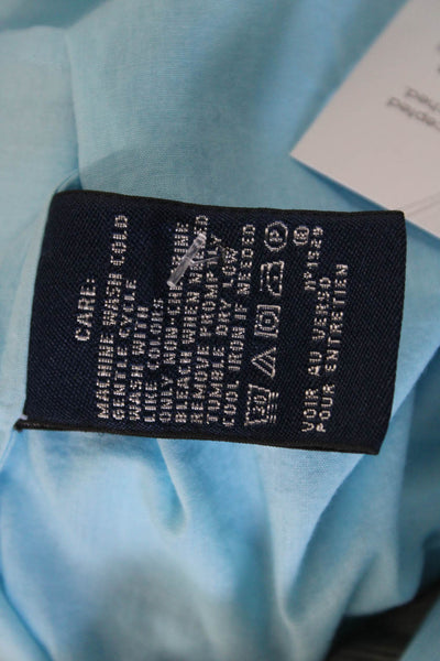 Ralph Lauren Golf Women Collared Cotton Button Shirt Long Sleeve Blue Size 14