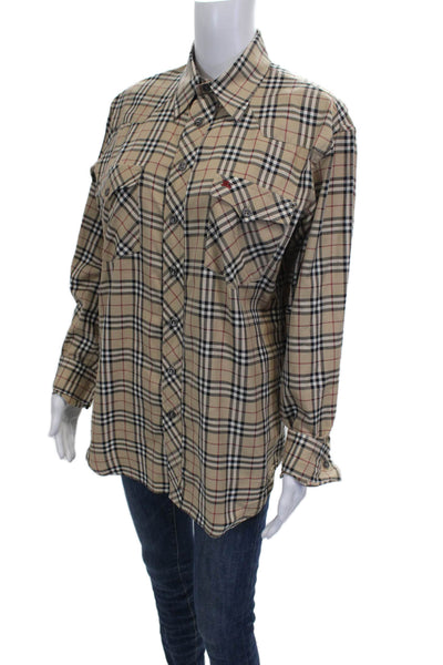 Lauren Ralph Lauren Women Tunic Button-Up Linen Long Sleeve Blue Size XL