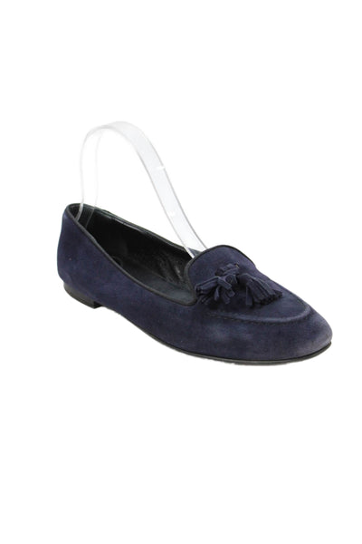 Churchs Womens Suede Slip-On Round Toe Flat Loafers Blue Size 7