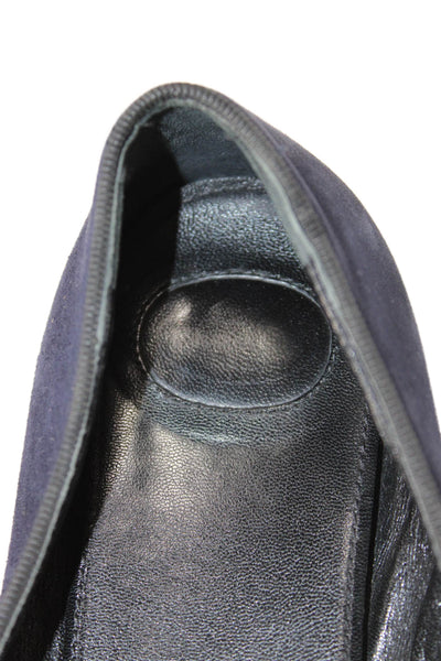 Churchs Womens Suede Slip-On Round Toe Flat Loafers Blue Size 7
