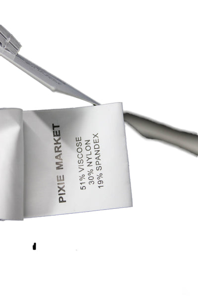 Pixie Market Womens Black Viscose Square Neck Sweater Long Sleeve Size S