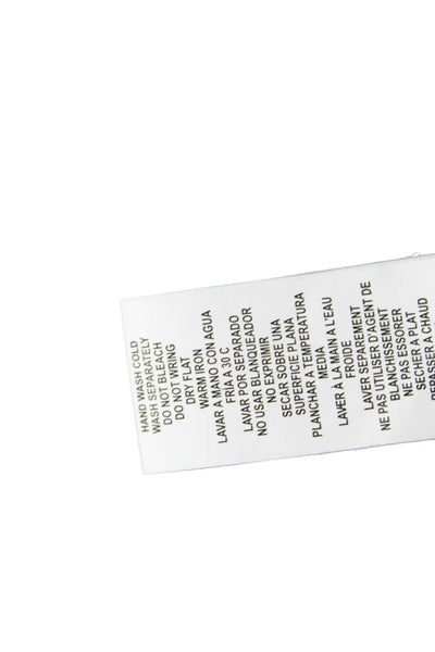 Vitamin A Women Cropped Button-Up Black Organic Cotton Top Size S