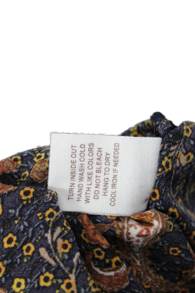 Moon River Women Maxi Dress Multicolor Paisley V-Neck Short Sleeve Size M