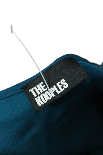 The Kooples Women Tank Blue Viscose V Neck Spaghetti Strap Solid Size 3