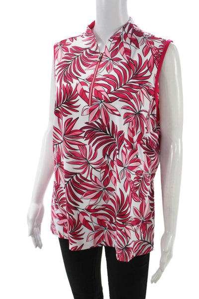 Tail Women Athletic Polo Sleeveless Collared Floral Size XL Tall