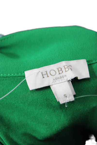 Hobbs London Women Green V-Neck Sleeveless Viscose Blouse Size S