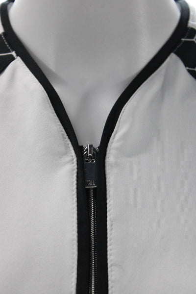 Tail Womens Athletic Tank Sleeveless Mock Neck White Geometric Size XL