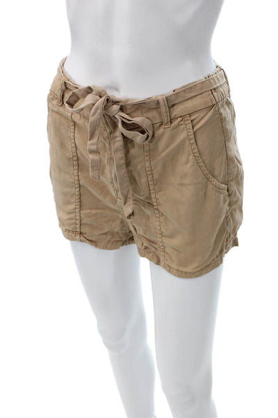 Nicole Miller Women Paperbag Beige Shorts Size XS