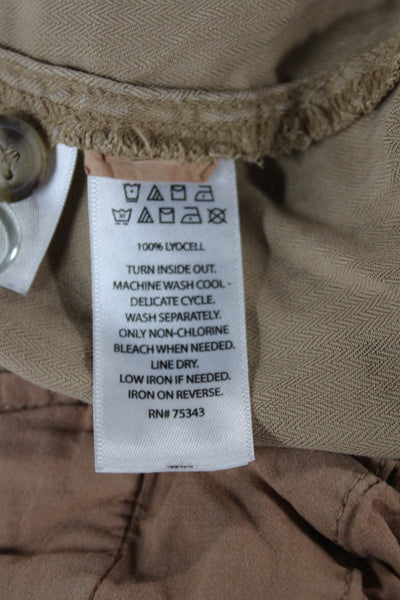 Nicole Miller Women Paperbag Beige Shorts Size XS
