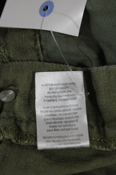 We Wore What Womens Linen Overall Jumpsuit Green Sleeveless Size XS