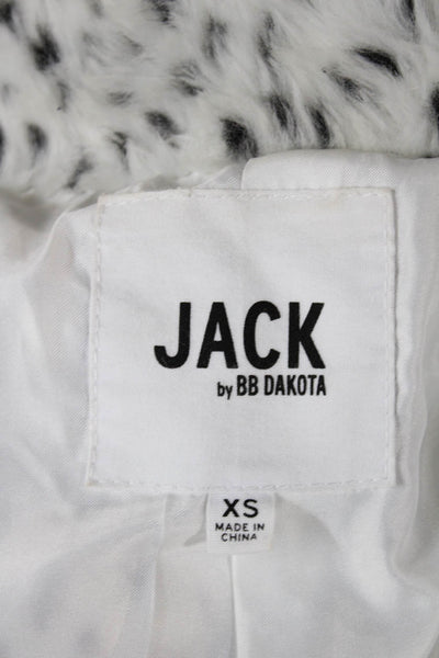 Jack by BB DAKOTA Women Animal Print Button Jacket White Long Sleeve Size XS