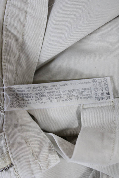 Zara Womens Cargo Pants Beige Cotton 32in Inseam Size 2