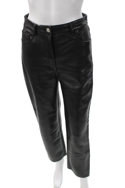 Wilfred Women Ankle Pants Black Polyurethane Button Closure Size 28