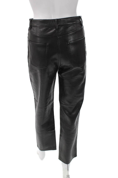 Wilfred Women Ankle Pants Black Polyurethane Button Closure Size 28