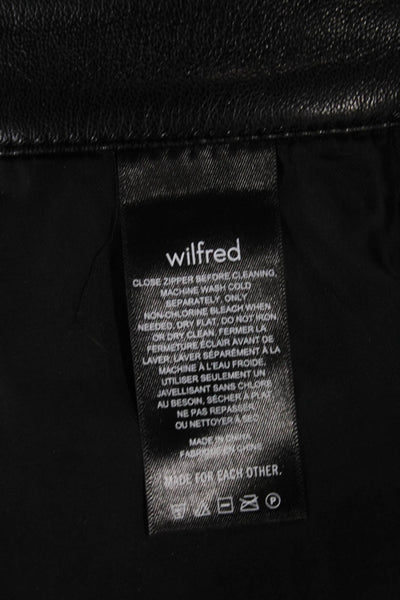 Wilfred Women Ankle Pants Black Polyurethane Button Closure Size 28