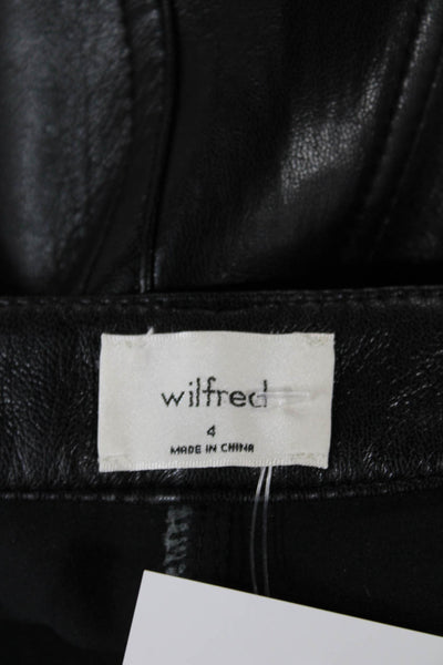 Wilfred Women Ankle Pants Black Polyurethane Button Closure Size 28