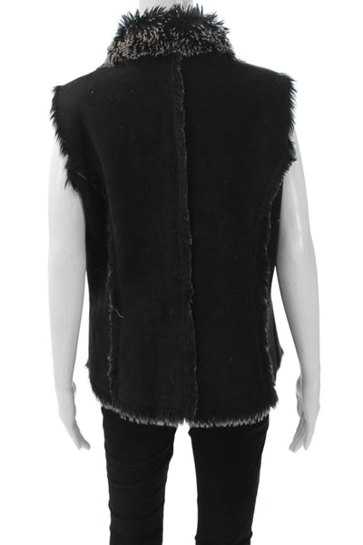 Votre Nom Women Black Polyester Toggle Vest Size L