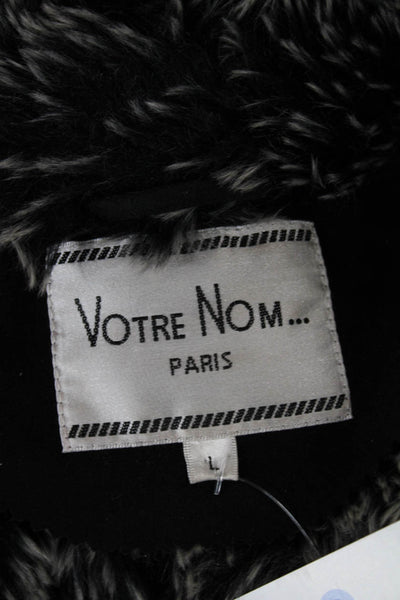 Votre Nom Women Black Polyester Toggle Vest Size L