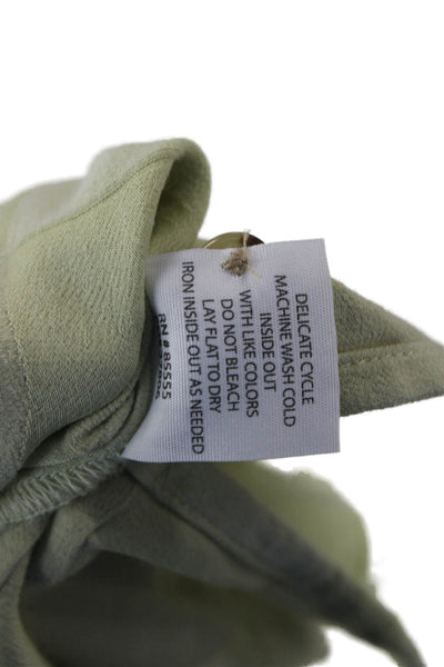 Pistola Womens Blouse Button-Up Collar Check Viscose Green Short Sleeve Size S