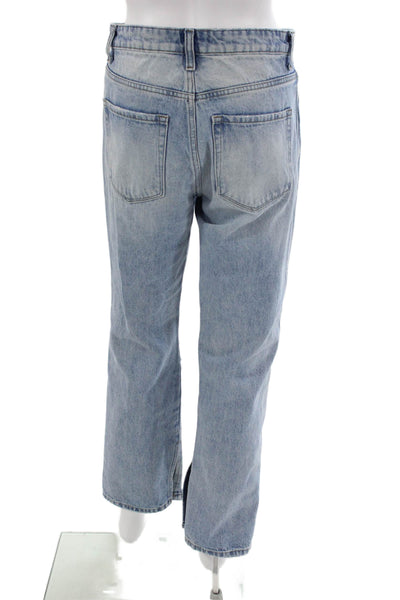 Vervet Women Straight Jeans Blue High Waist 100% Cotton Button Size 27