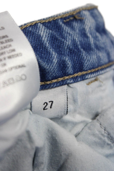 Vervet Women Straight Jeans Blue High Waist 100% Cotton Button Size 27