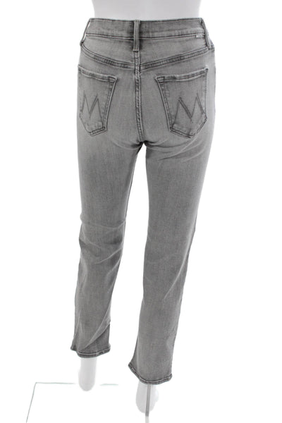 Mother Womens Cropped Gray Cotton Mid-Rise Jeans Size 26
