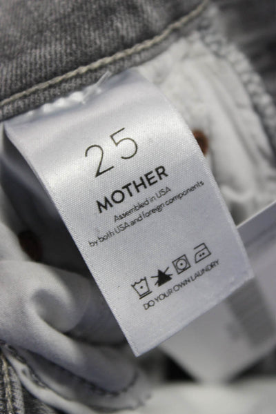 Mother Womens Cropped Gray Cotton Mid-Rise Jeans Size 26