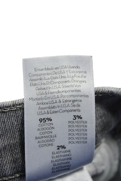 Mother Womens Cropped Gray Cotton Mid-Rise Jeans Size 26