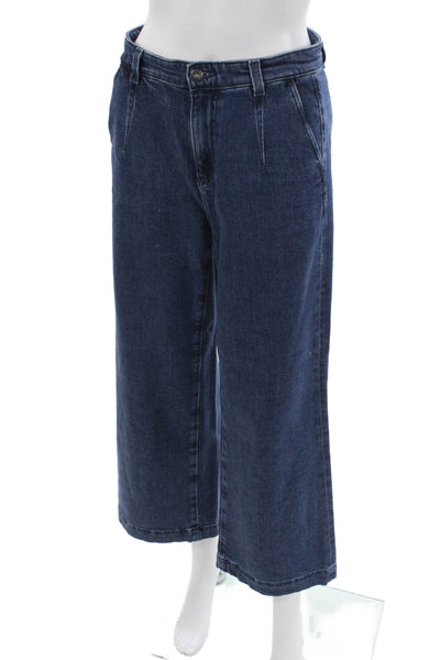 AG Womens Cropped Jeans Blue Mid Rise Button Cotton Blend Size 25