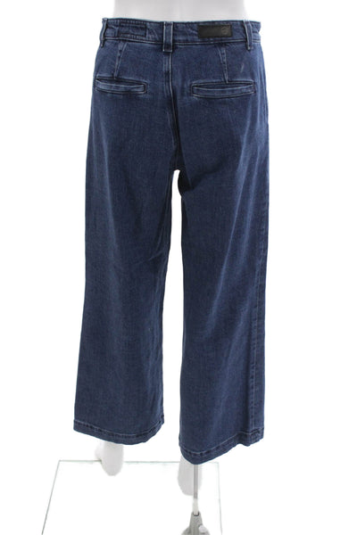 AG Womens Cropped Jeans Blue Mid Rise Button Cotton Blend Size 25