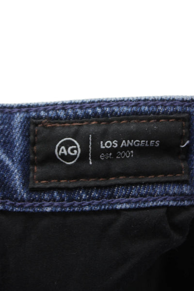 AG Womens Cropped Jeans Blue Mid Rise Button Cotton Blend Size 25