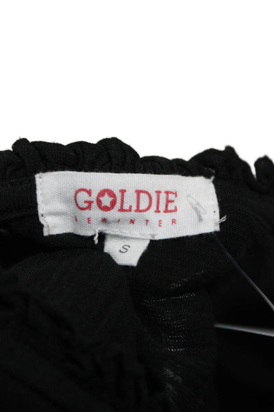 Goldie Womens Basic Black Pima Cotton Crew Neck 3/4 Sleeve T-Shirt Size S