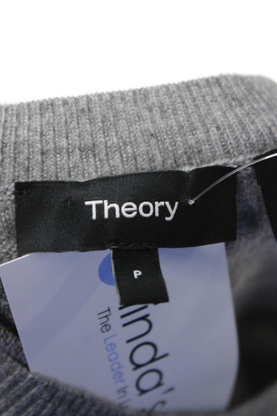 Theory Women Gray Sleeveless Vest Sweater Crew Neck Solid Size PP
