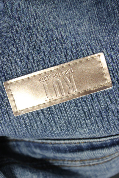 KUT from the Kloth Women Basic Jacket Blue Cotton Button Long Sleeve Size S