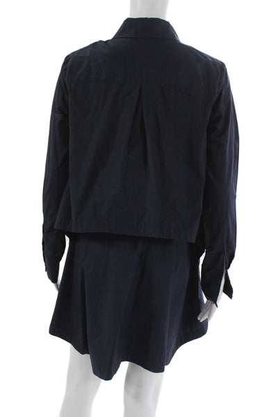 Derek Lam 10 Crosby Women Blue Cotton Shirt Dress Long Sleeve Size 4